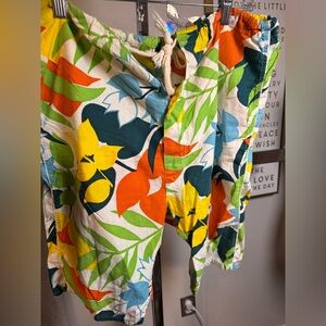 Men's Tropical Floral Flat Front Swim Shorts - Multicolor